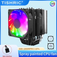 Tishric CPU พัดลมระบายความร้อนประมวลผล, 4 6ท่อความร้อน4Pin PWM PC เงียบ Intel LGA2011 115X 1700 775 X79 X99 AM4 AM3