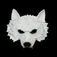 Wolf King Mask Simulation Wolf Head Werewolf Mask Halloween Horror Big Gray Wolf Animal Mask Prom Ma