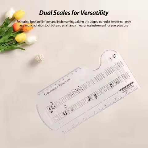 Composer Template Sheet Music Drawing Sheet Ruler Dual Scales Curve Ruler PP Transparent Silk Screen