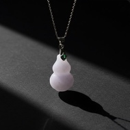 【福祿】紫羅蘭翡翠葫蘆項鍊 925純銀| 天然緬甸玉A貨翡翠 | 送禮