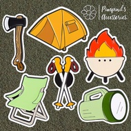 ʕ •ᴥ•ʔ ✿ พร้อมส่ง : เข็มกลัดเซ็ทเต้นท์และแคมป์ปิ้ง | Tent &amp; Camping Enamel Brooch Pin Set.