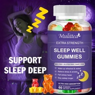 Mulittea Sleep Melatonin Gummies Kẹo dẻo Melatonin 5 mg per serving Sleep 60 viên Giúp Ngủ Ngon giảm