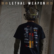 HK416 Deadly Force Military Print Cotton Round Neck T-Shirt Short Sleeve Tactical Fan Pattern