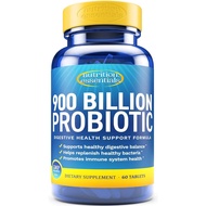 Probiotics for Women and Men 60 Tablets - with Lactase Enzyme Prebiotic Fiber for Digestive Health - 80%+ More Potent Supplement for Gut Health Support Vegan Raw Probiotic Formula