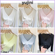 YUJINI Knit Cardigan, Breathable Polyester Cover Up Top, Cool Touch Thin Style Soft Sun Protection T