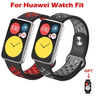 Huawei Watch Fit Strap Silicone Bracelet Double Color Breathable Band for Huawei Watch Fit