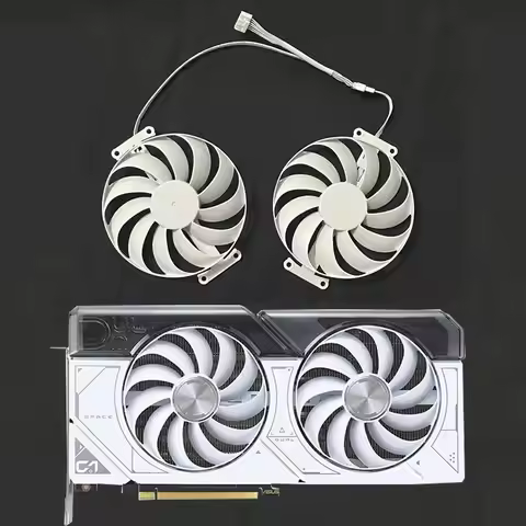 New 95MM 7PIN T129215SU RTX4060TI-O8G-WHITE GPU Fan for ASUS DUAL-RTX 4060TI 4070-O8G-WHITE Graphics