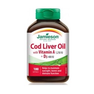 Jamieson – 鱈魚肝油含維他命A 1250IU + D3 400IU 100粒