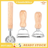 [CloudsMiles] 3PCS Ravioli Pasta Cutter Set, Ravioli Stamp Maker with Wooden Handle Ravioli Cutter R