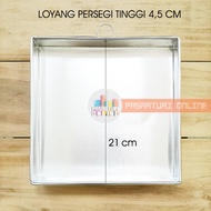 SQUARE TIN 4.5cm HEIGHT SIZE 21x21cm Cake Mold Cake/ Sponge Cake/ Tart/