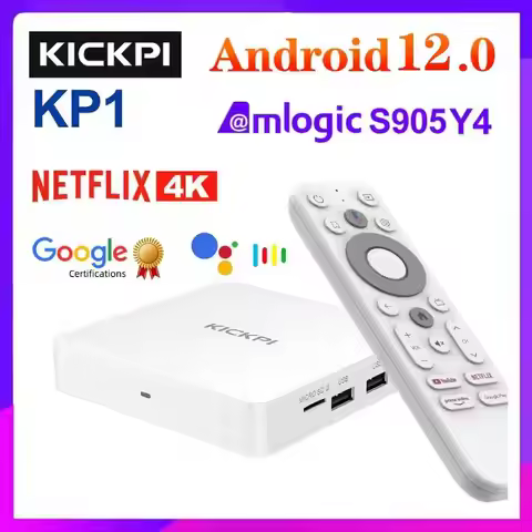 KICKPI KP1 Google Netflix TV Box 4K Set Top Box Android 12.0 Amlogic S905Y4 Media Player Android 12 