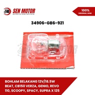 Rear Bulb 12V 18.5W BEAT Scoopy/ Supra X/ Verza/ Original AHM Revo/ – 34906-GB6-921