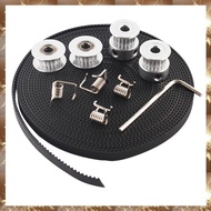 (O I Q B)2X  Pulley 20 Teeth Bore 5mm +  6mm Timing Belt & 2X Idler 4X Tensioner for 3D printer RepR