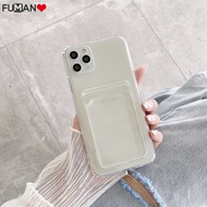 Compatible For OPPO A17K A17 A16K A16E A15 A15S A12 A11K A11 A12S A8 A7 A7X A3S A1K F19 F19S F15 F9 R17 Casing Transparent Soft TPU Wallet Cover Card Holder Clear Phone Case Cover