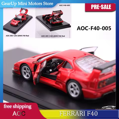 AOC 1:64 LBWK Ferrari F40 Red Full Opening Diecast Alloy Widebody Supercar Collectible Gift For Auto