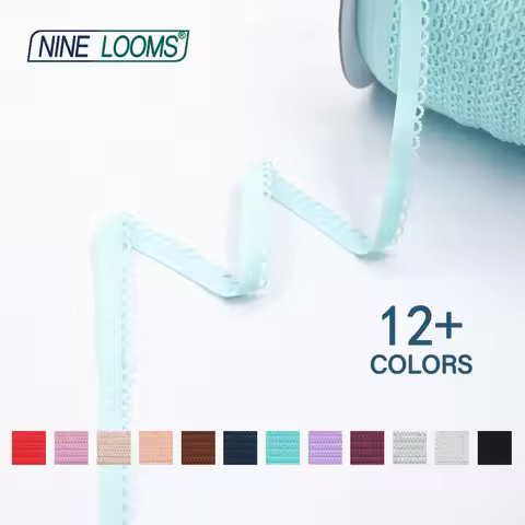 NINE LOOMS Frilly Picot Loop Lace Trim Elastics 3/8" 10mm Decorative Spandex Webbing Underwear Sewin