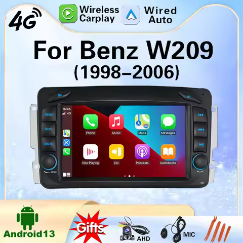 7“ For Benz CLK W209 E-W10 C-Class W203 ML W168 G W463 Viano W639 Wireless Carplay Car Play Android 