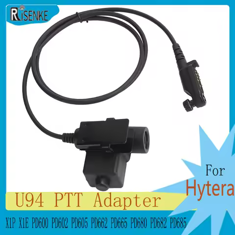 Nato-Military Wired U94 PTT Headset Adapter for Hytera X1P,X1E,PD600,PD602,PD605, PD662, PD665,PD680