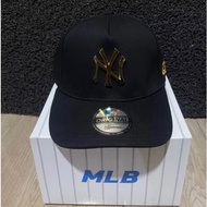 MLB NY METAL GOLD LOGO BASEBALL CAP BLACK CAPS GOLD LOGO CAP/ IRON LOGO CAP/