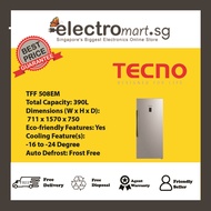 TECNO 390L FROST FREE UPRIGHT FREEZER TFF 508EM (STAINLESS STEEL LOOK)