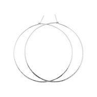2 Inch Thin Sterling Silver Handmade Lightly Hammered Wire Hoop Earrings 20 gauge (.8 mm wire)