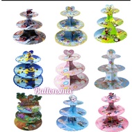 3-tier character cup cake stand