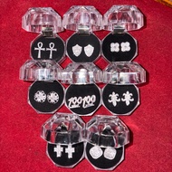 Young Stuna Earing for Men & Women - Elegant Cross & Heart Design Earrings in Clear Cases