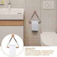JM Toilet Paper Holder Vintage Hemp Rope Wooden Toilet Paper Roll Holder For Bathroom(without the ho