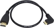CERRXIAN 50cm 19.6inch High Speed Gold Plated Mini HDMI Right Angle Male to HDMI Male Cable (Black) 