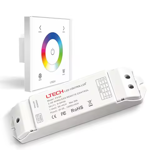 LTECH DMX Controller EX4S LED Rgbw Strip 220V Wall Touch Panel AC100V-240 2.4GHz & DMX Dual Function