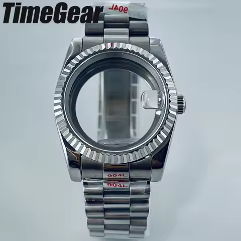 36mm 40mm Case DJ Bezel Stainless Steel President Bracelet Sapphire Glass Fit NH34 NH35 NH36 ETA2824