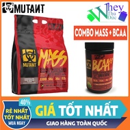 Combo Mass Mutant 15Lbs 6,8kg and BCAA Mutant - Milk to gain weight and gain muscle with protein sup