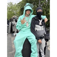 6PM SPORTSSUIT Letter Embroidered Sweatshirt Set Men Women Same Style Hip Hop Rap Hoodie Loose Sport