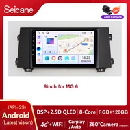 Seicane 9 นิ้ว 2.5D QLED หน้าจอสัมผัส Android 13.0 หูฟังสำหรับ 2018-2020 MG 6 2 นิ้วรถวิทยุสเตอริโอน