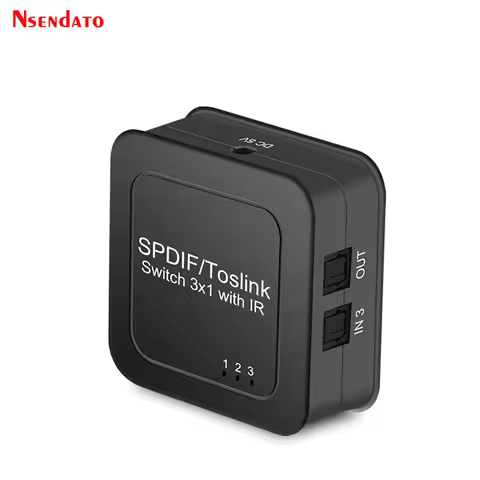 Digital Spdif Toslink Optical Audio Switcher 3x1 3 In 1out Adapter With IR Remote For Projector TV B