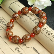 Dzi Beads Bracelet Tibetan Agate Three-Eyed Dzi Beads Bracelet Tibetan Dzi Beads Nine-Eyed Dzi Beads