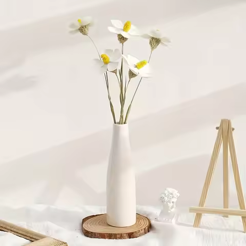 1pc-Modern farmhouse vase decoration, decorative white vase, farmhouse living room ceramic vase tabl