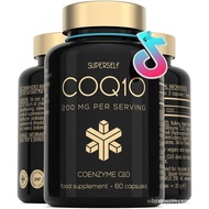 CoQ10 Supplement - Coenzyme Q10 200mg - 60 Capsules - Vegan Naturally Fermented Ubiquinone - Co Enzy