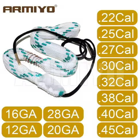Armiyo .17Cal 4.5mm to 12GA 18.5mm Rifle Carbon Deposit Gun Cleaning Brush Sling Oiling Lubricate Hu