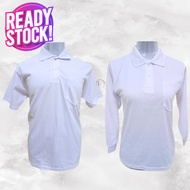 [UNITYCORE] TSHIRT PUTIH BERKOLAR LENGAN PENDEK DAN PANJANG READY STOCK FAST SHIPPING