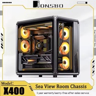 JONSBO X400 Sea View Room Desktop Chassis Esports Framework ATX Case Support back plug/360 water coo
