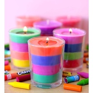 LILIN 60 GR (8 HOURS) RAINBOW SLOKI GLASS CANDLE NON-AROMA LIGHTING DECORATION