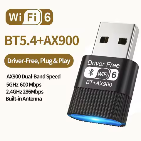 WANJEED AX900 USB WiFi 6 Bluetooth 5.4 Adapter 2in1 Dongle Dual Band 2.4G&5GHz Network Wireless Wlan