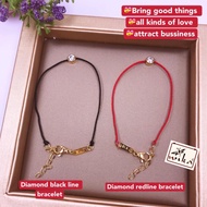 (Wika) diamond red line bracelet & diamond black line bracelet