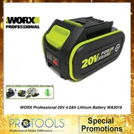 WORX Professional 20V 4.0Ah Lithium Battery WA3016 ORINGINAL , WORX WA3551 20V 2.0AH LI-ION POWERSHA