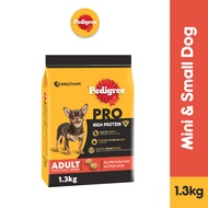 PEDIGREE PRO High Protein Dog Food Dry Dog Food For Mini and Small Breed Dogs 1.3kg