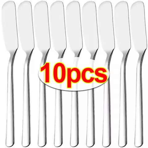 Stainless Steel Butter Knives Cheese Spreader Long Handle Dessert Knife Cream Bread Jam Wipe Tools M