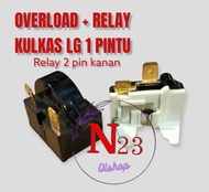 [1 SET] OVERLOAD KULKAS LG / OVERLOAD+PTC RELAY KULKAS 1 PINTU / RELAI KULKAS 2 PIN KANAN