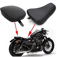 Motorcycle Front Driver Solo Seat+Rear Passenger Pad For Harley Sportster XL1200 883 72 48 Black