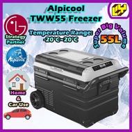 Alpicool TWW55 Trolley Car Refrigerator with Battery Fridge 55L Portable Freezer Cooler Fridge Ice Box APP Control
